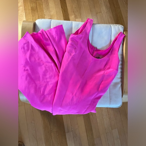 J Crew Silk Tricotine Hot Pink Dress size 2 - Picture 3 of 9